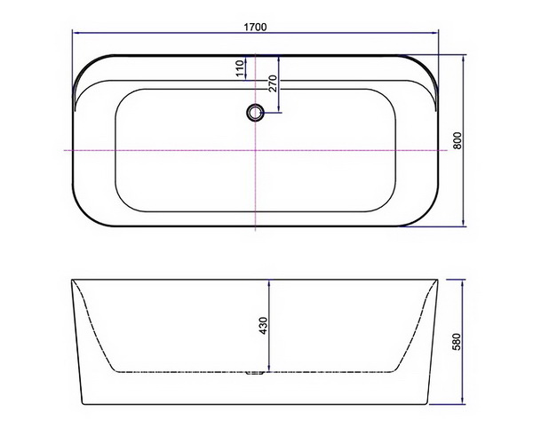 ванна акриловая ALLEN BRAU INFINITY 170х80